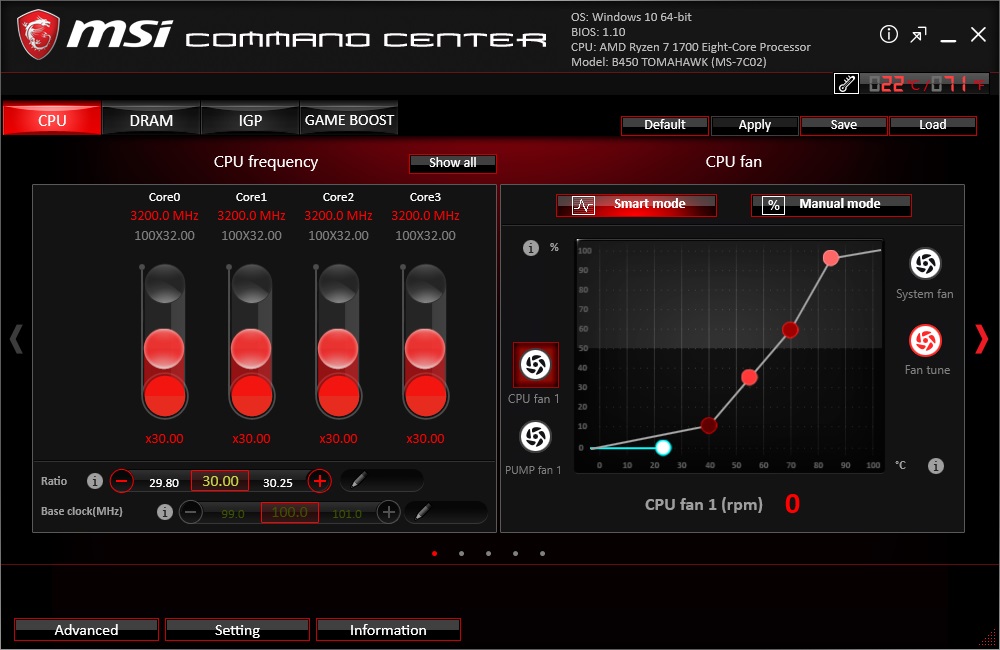 Msi b450 tomahawk max настройка bios